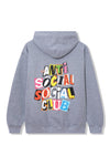 Anti Social Social Club Torn Pages Of Our Story Zip Up Hoodie Heather Grey