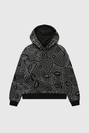 Nike Air Jordan Flight All Over Print Fleece Pullover Hoodie Black