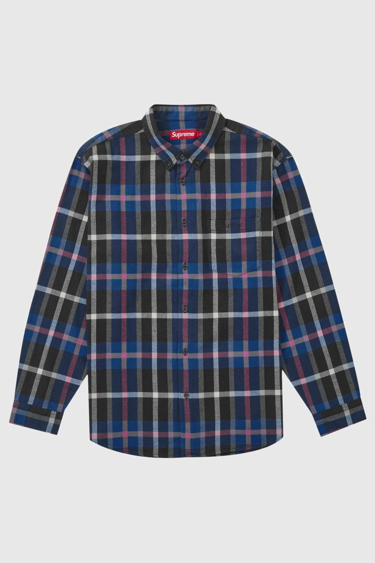 Supreme Plaid Flannel Shirt (FW23) Blue