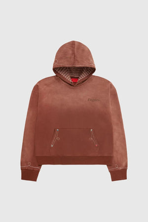 Fugazi Stone Rivet Hoodie Faded Brown