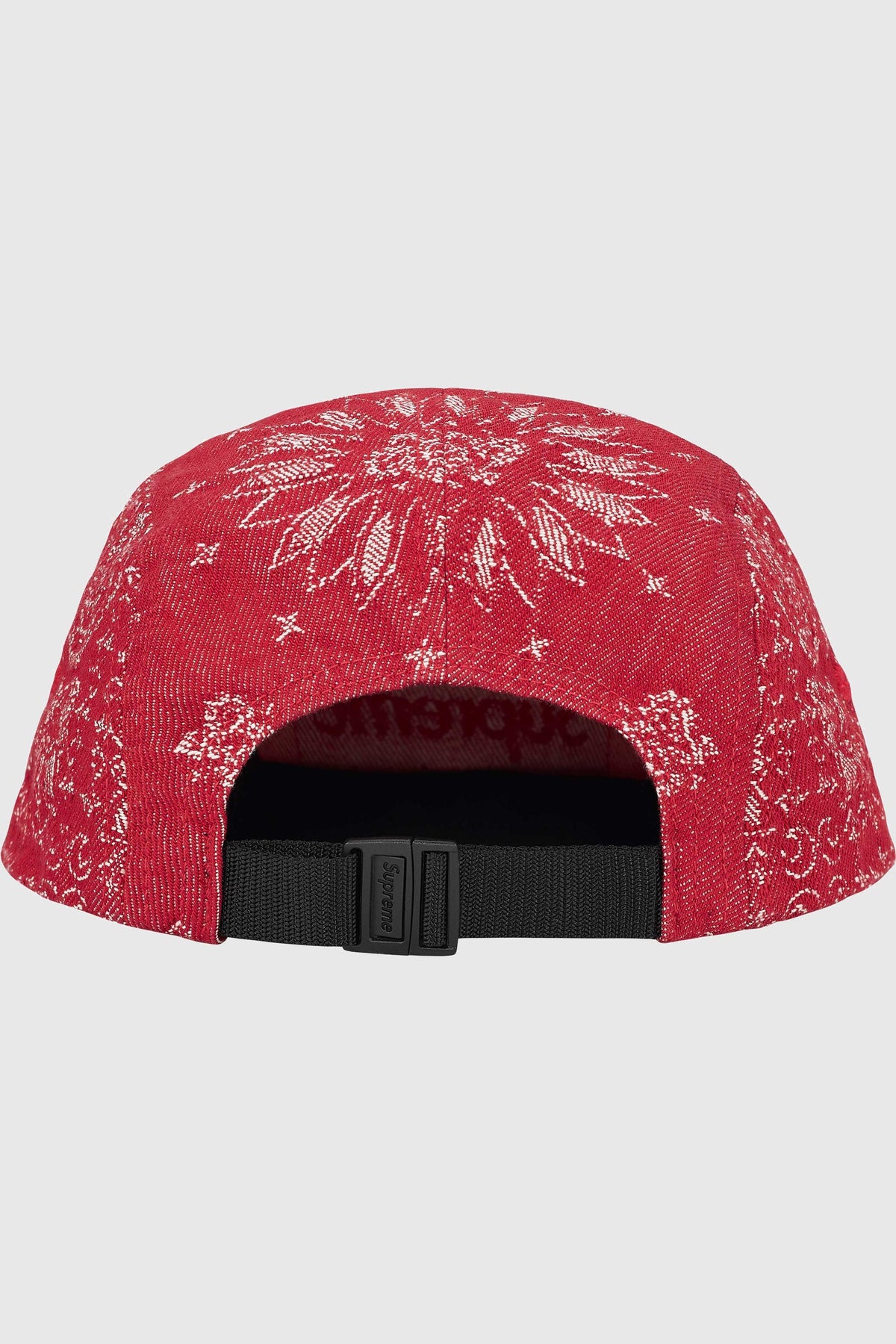 Supreme Bandana Jacquard Denim Camp Cap (SS25) - Red
