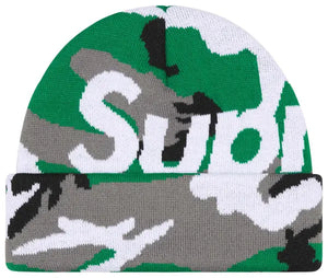 Supreme Big Logo Beanie - Green Camo