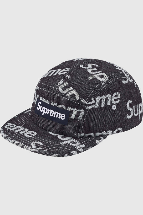 Supreme Supreme Jacquard Logos Denim Camp Cap (SS25) - Rigid Indigo