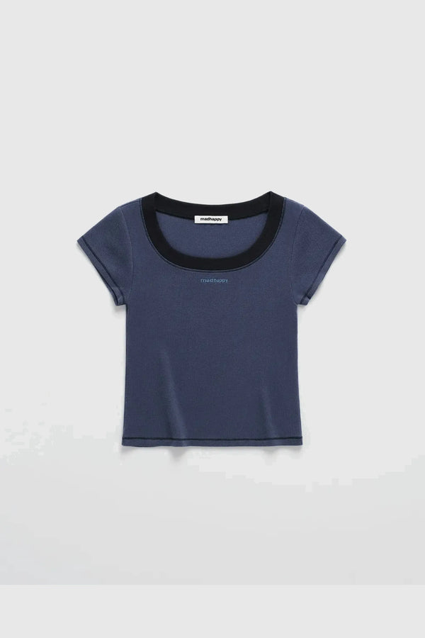Madhappy Lounge Cropped Rib Tee Cobalt