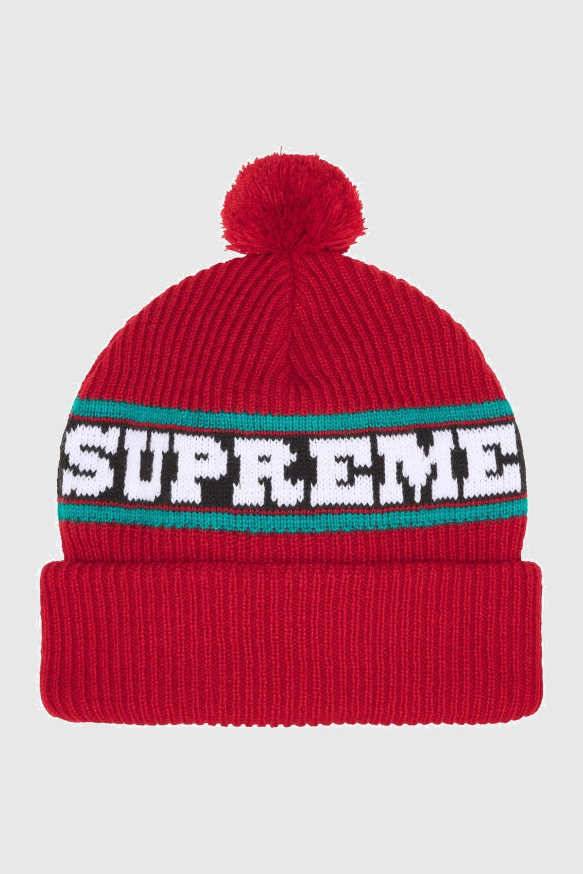 Supreme Big Stripe Beanie Red