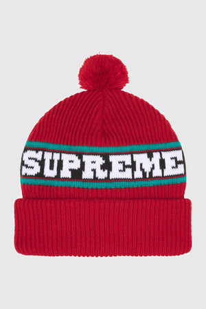 Supreme Big Stripe Beanie Red