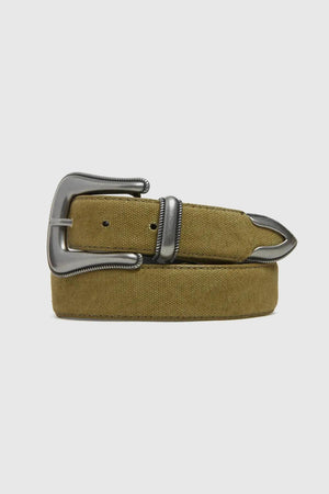 Fugazi Thin Western Belt Canvas Olive