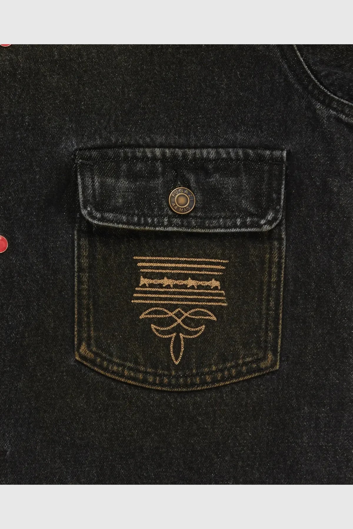 Fugazi Stone Rivet Denim Jacket Washed Black