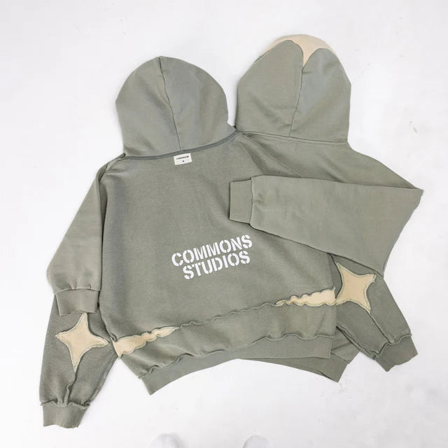 Common Hype Reversible Star Hoodie - Sage