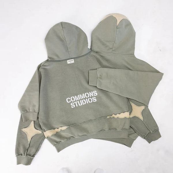 Common Hype Reversible Star Hoodie - Sage
