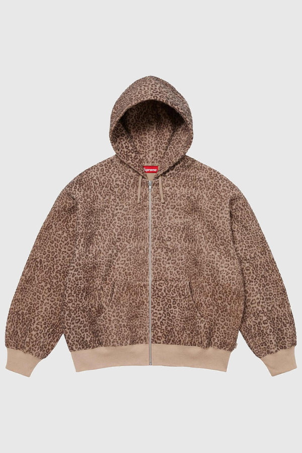 Supreme Pilled Zip-Up Hooded Sweatshirt Cheetah