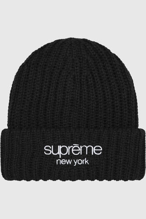 Supreme Classic Logo Chunky Ribbed Beanie Black