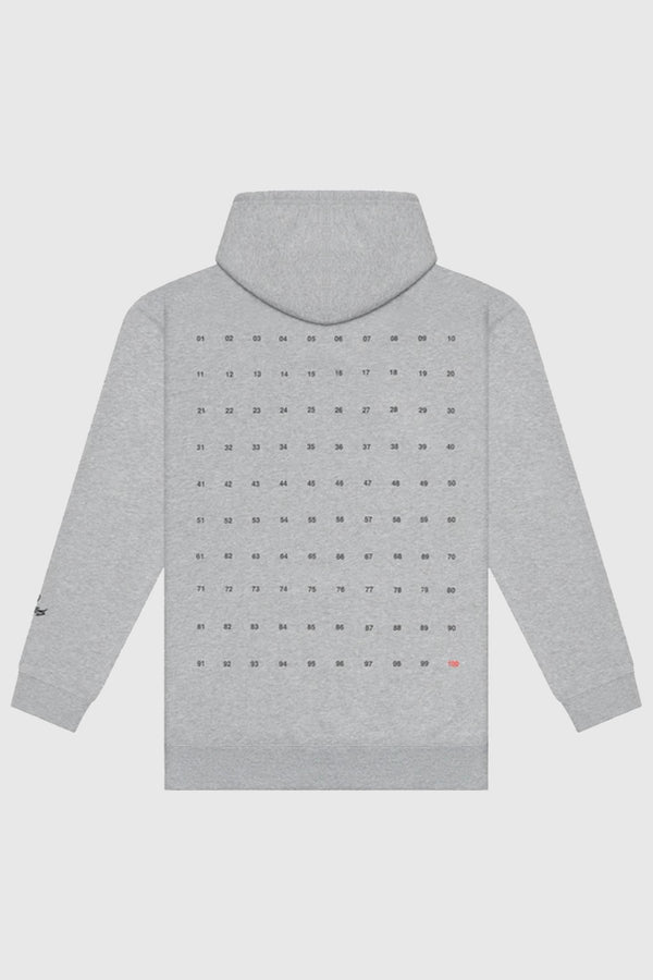 100 Thieves Numbers Hoodie Grey