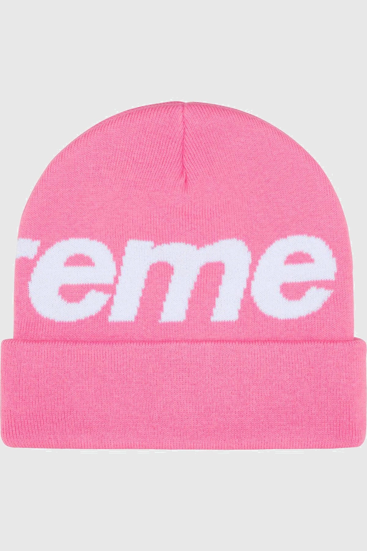 Supreme Big Logo Beanie Pink