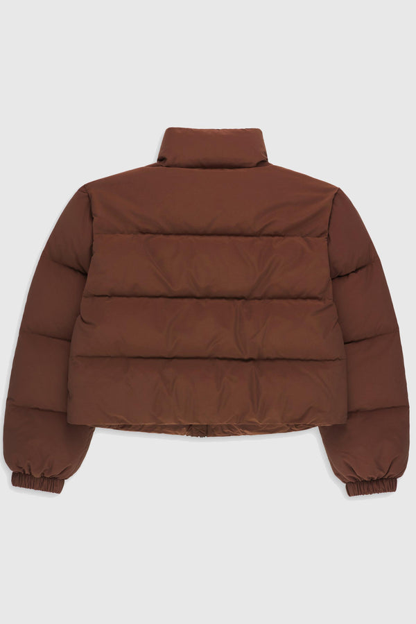 Madhappy Women's Cropped Cozy Puffer Jacket - maple