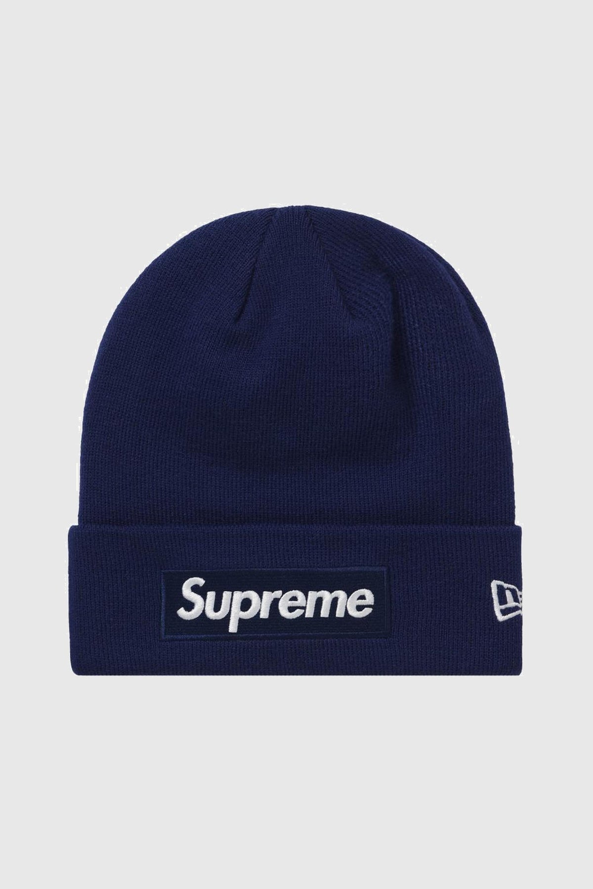 Supreme New Era Box Logo Beanie (FW21) Washed Navy