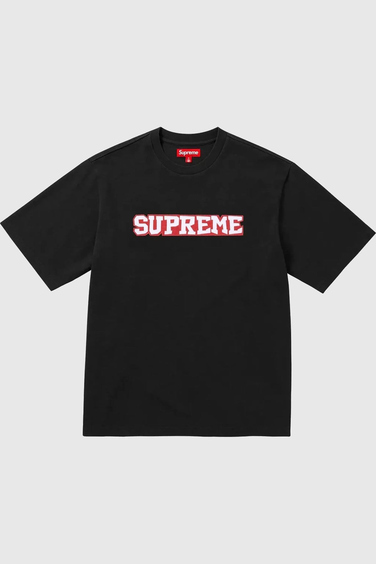 Supreme Satin Applique S/S Top Black