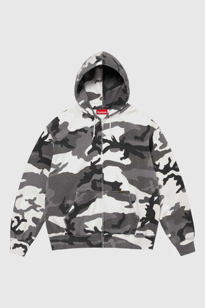 Supreme Work Zip Up Hooded Sweatshirt Snow Camo