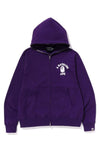 BAPE College Relaxed Fit Full Zip Hoodie (SS23) Purple