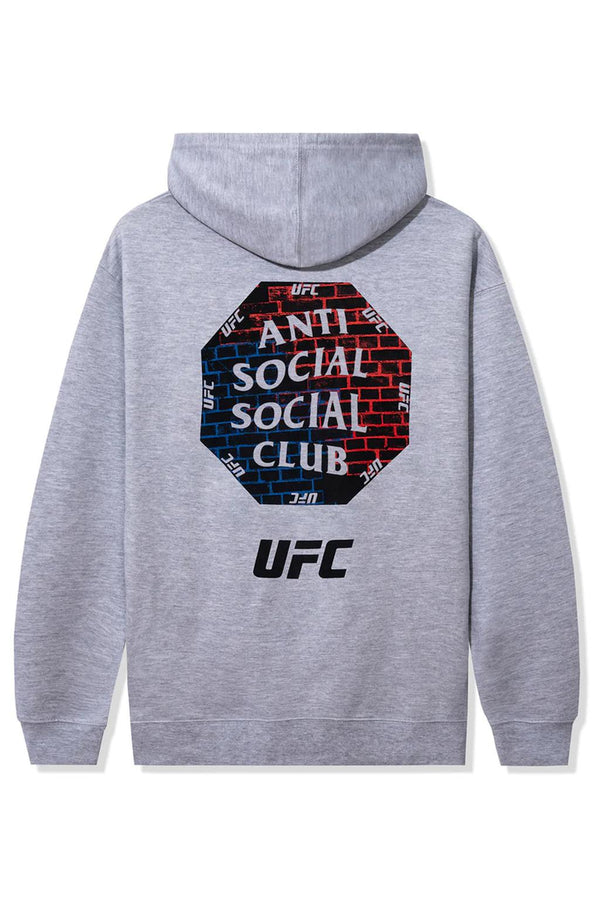 Anti Social Social Club X UFC Conned Zip-Up Hoodie Heather Grey