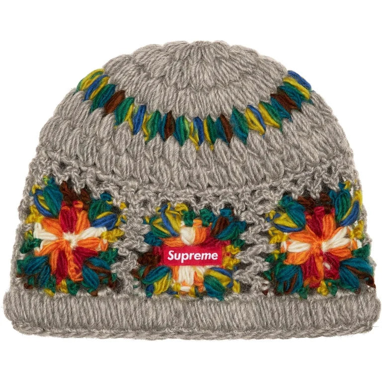 Supreme Crochet Beanie (SS25) - Heather Grey