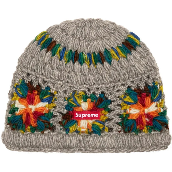Supreme Crochet Beanie (SS25) - Heather Grey