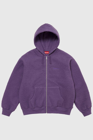 Supreme Pilled Zip-Up Hooded Sweatshirt Dusty Purple