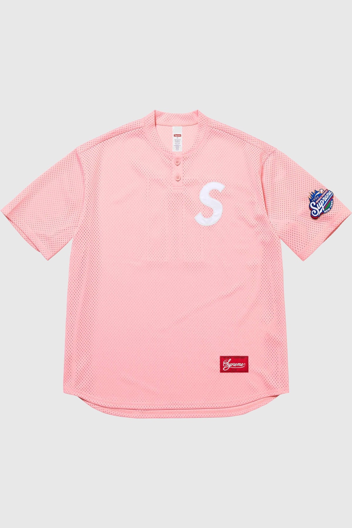 Supreme S Logo Baseball Henley (SS25) - Pink