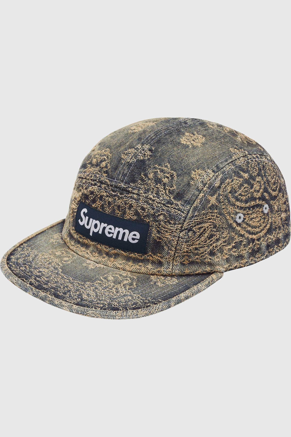 Supreme Bandana Jacquard Denim Camp Cap (SS25) - Blue