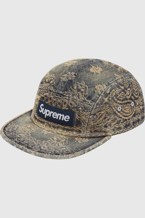 Supreme Bandana Jacquard Denim Camp Cap (SS25) - Blue