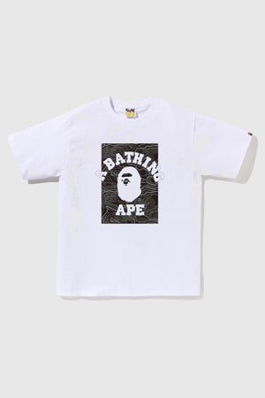 BAPE Layered Line Camo On College Tee White/Black