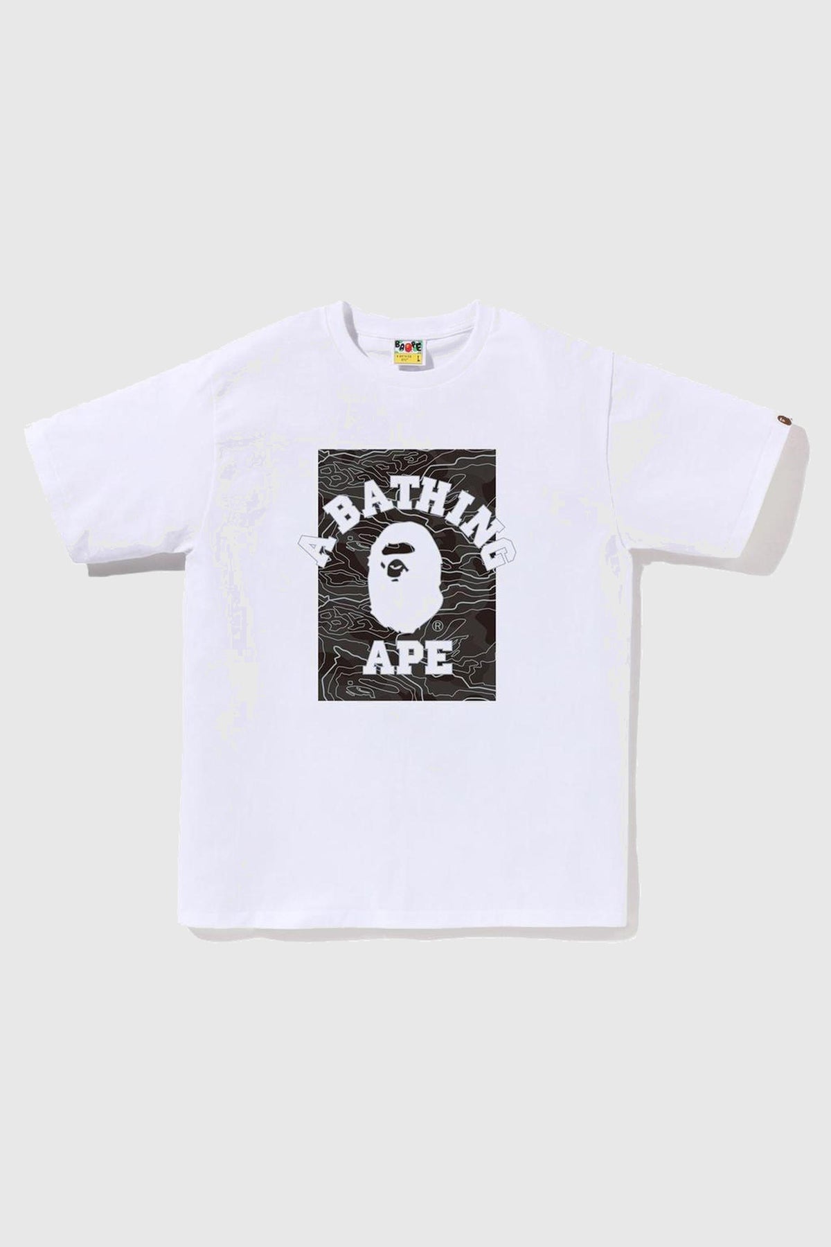 BAPE Layered Line Camo On College Tee White/Black