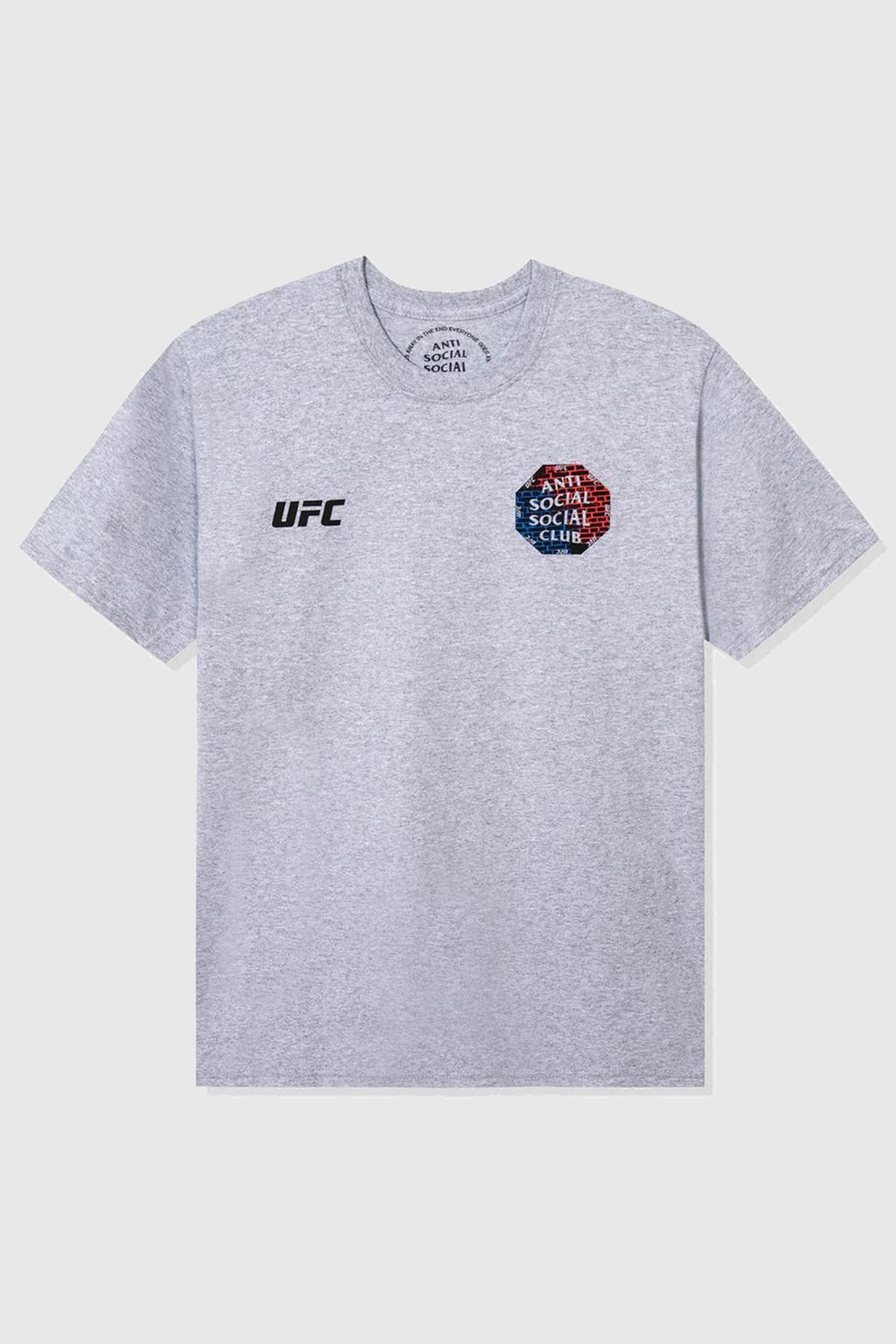 Anti Social Social Club X UFC Conned Tee Heather Grey
