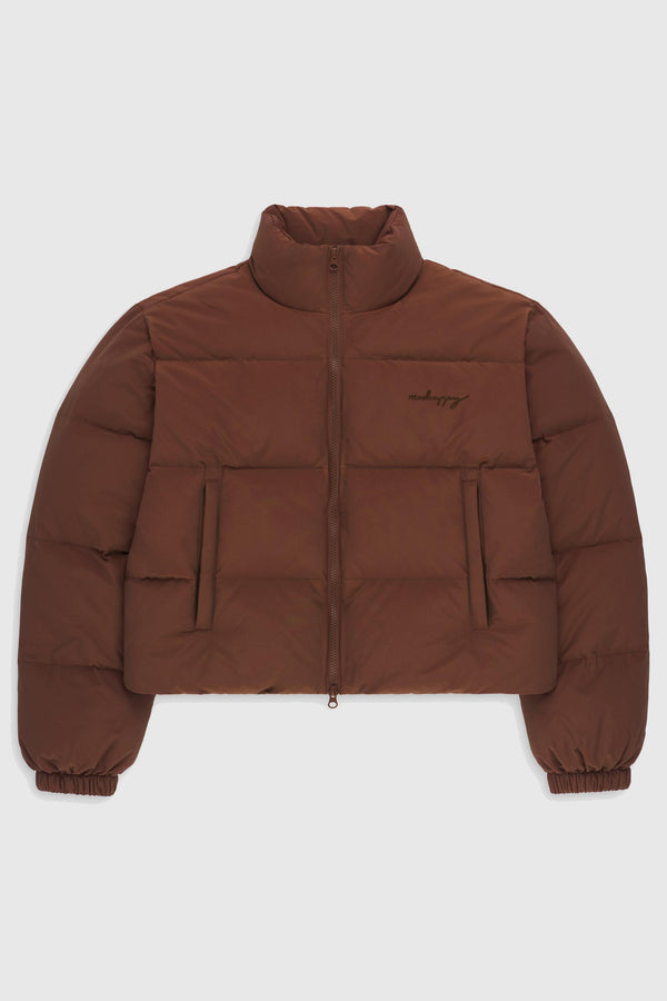 Madhappy Women's Cropped Cozy Puffer Jacket - maple