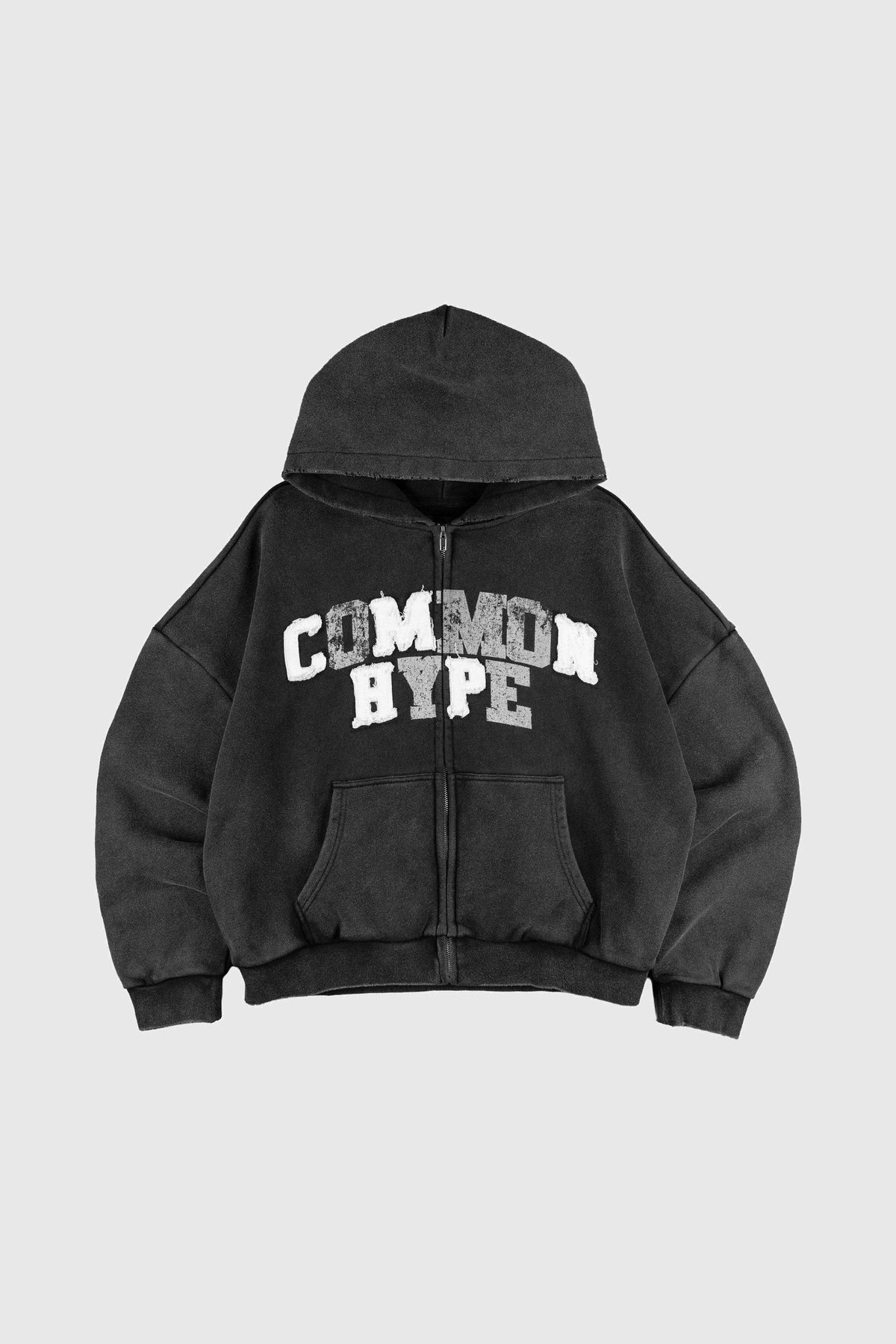 Common Hype Varsity Zip Up Hoodie - Black