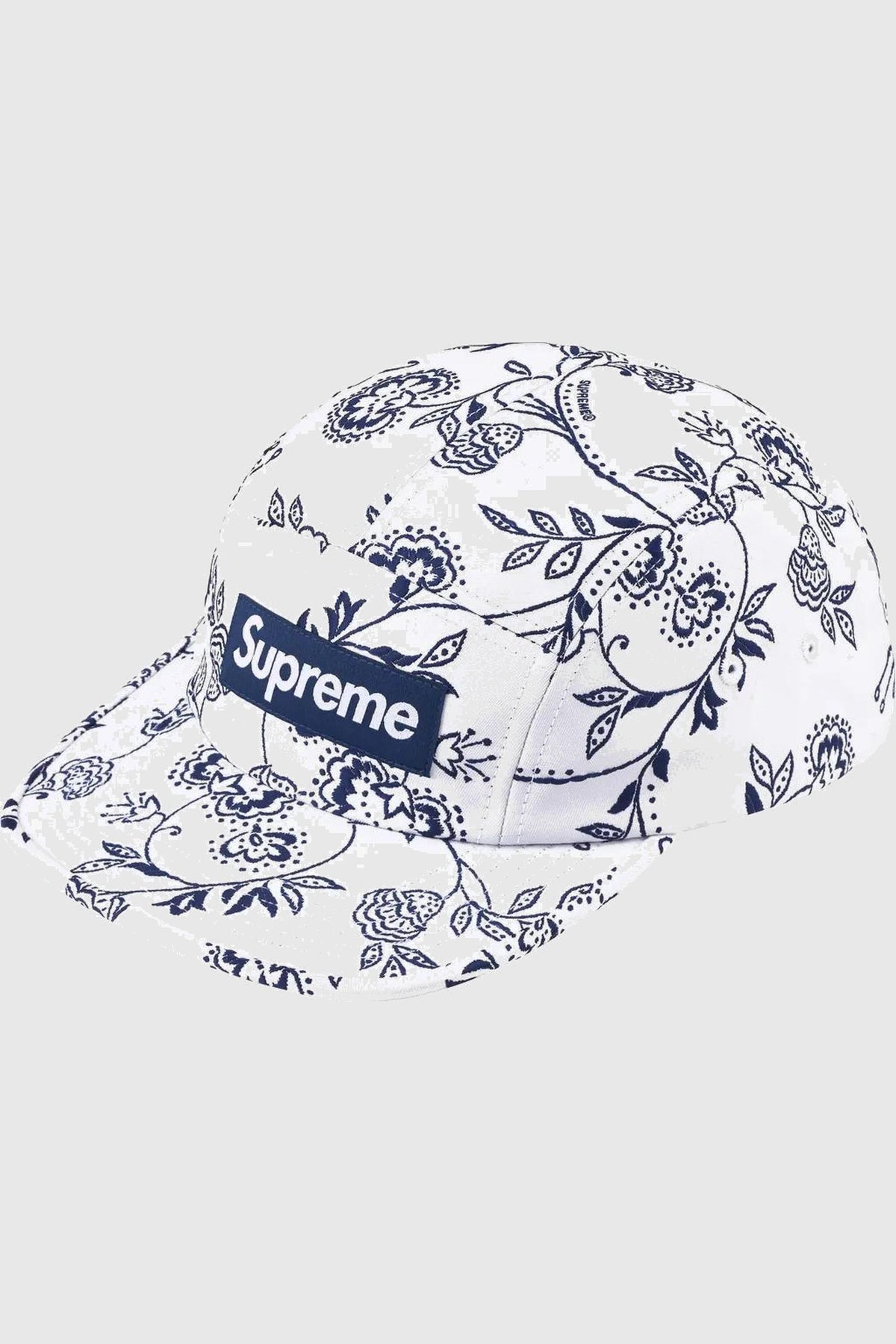 Supreme Floral Jacquard Camp Cap White