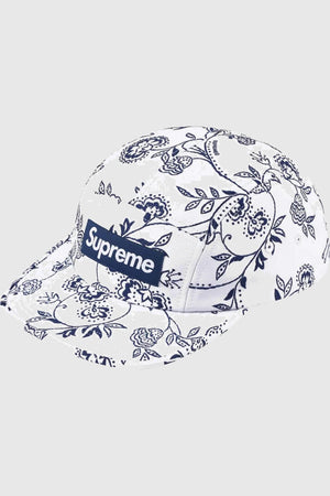 Supreme Floral Jacquard Camp Cap White
