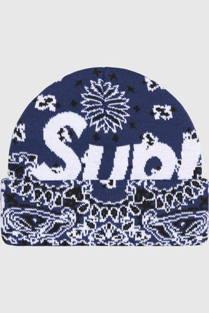 Supreme Big Logo Beanie Navy Bandana