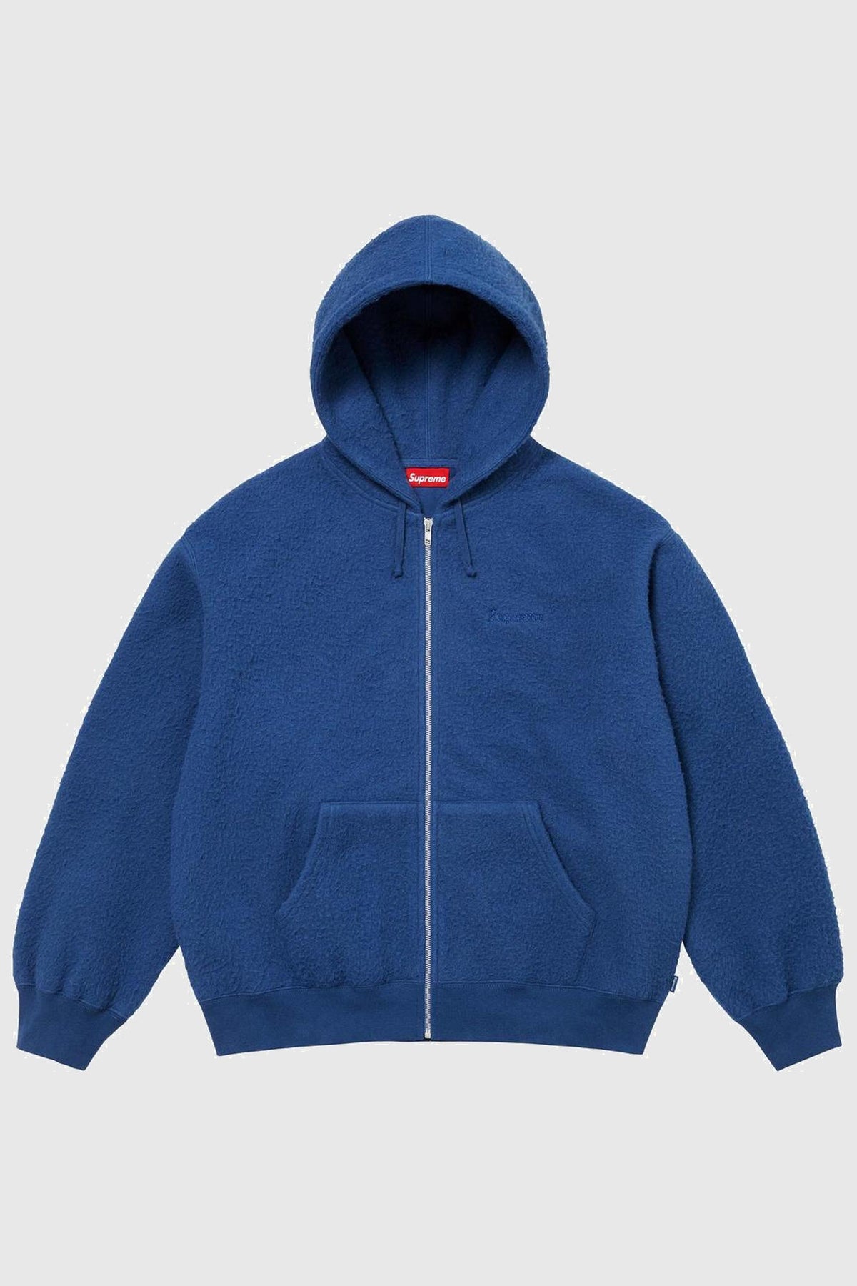Supreme Pilled Zip-Up Hooded Sweatshirt Dark Royal