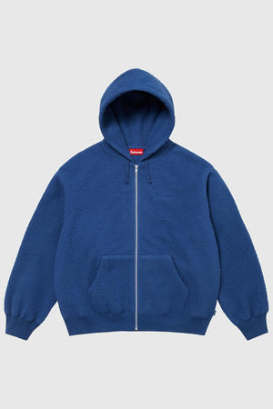 Supreme Pilled Zip-Up Hooded Sweatshirt Dark Royal