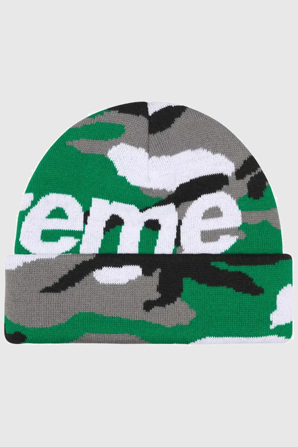 Supreme Big Logo Beanie - Green Camo