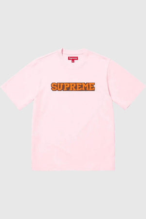 Supreme Satin Applique S/S Top Pink