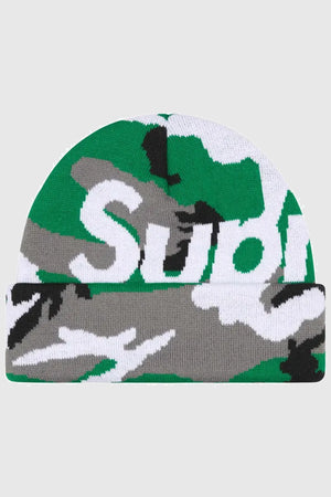 Supreme Big Logo Beanie - Green Camo