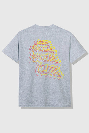 Anti Social Social Club Neon Lights And A Lot Of Rain T-shirt Heather Grey