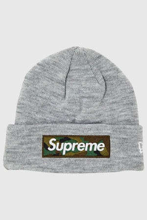 Supreme New Era Box Logo Beanie (FW23) Heather Grey