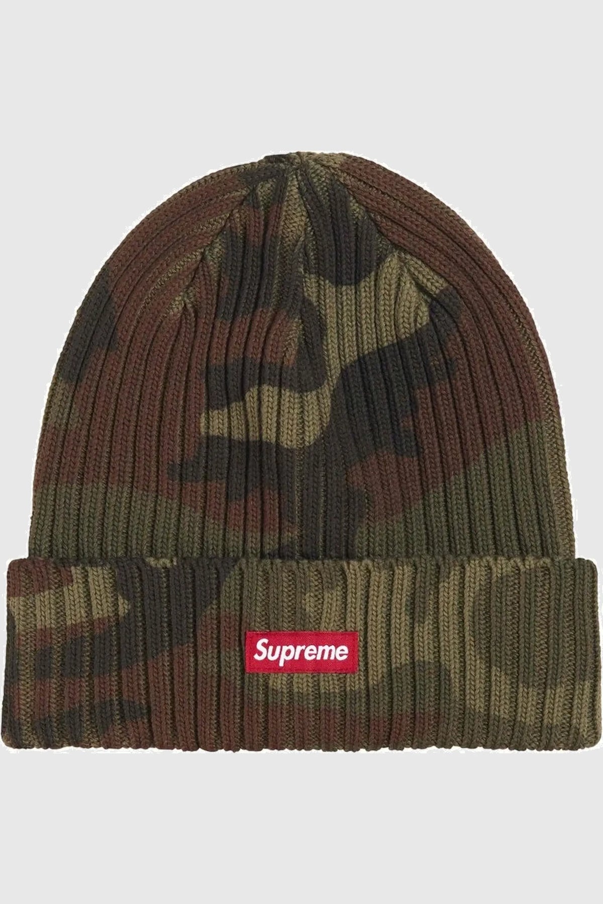 Supreme Overdyed Beanie (SS26) - Woodland Camo