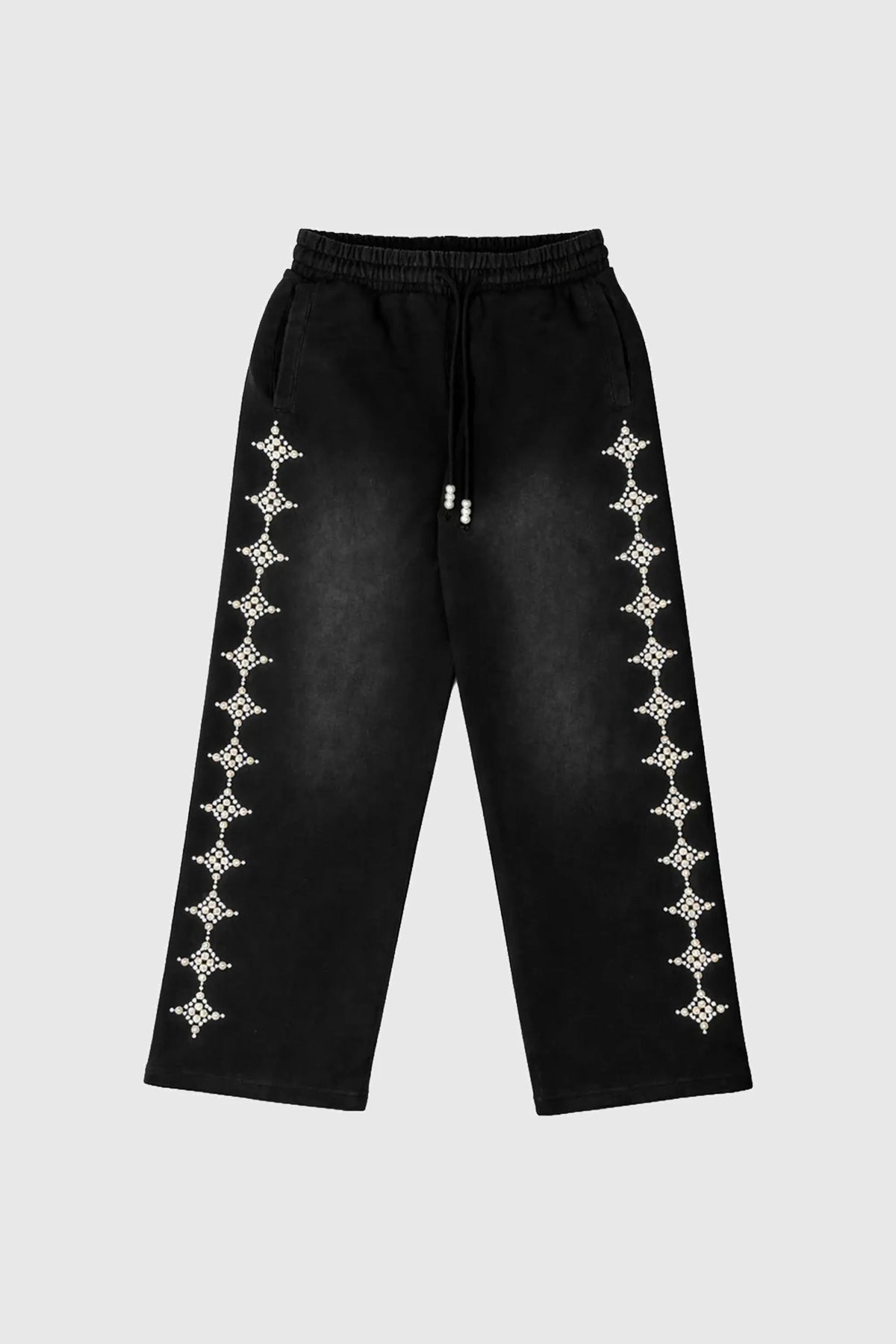 Common Hype Pearled Star Sweatpants - Black