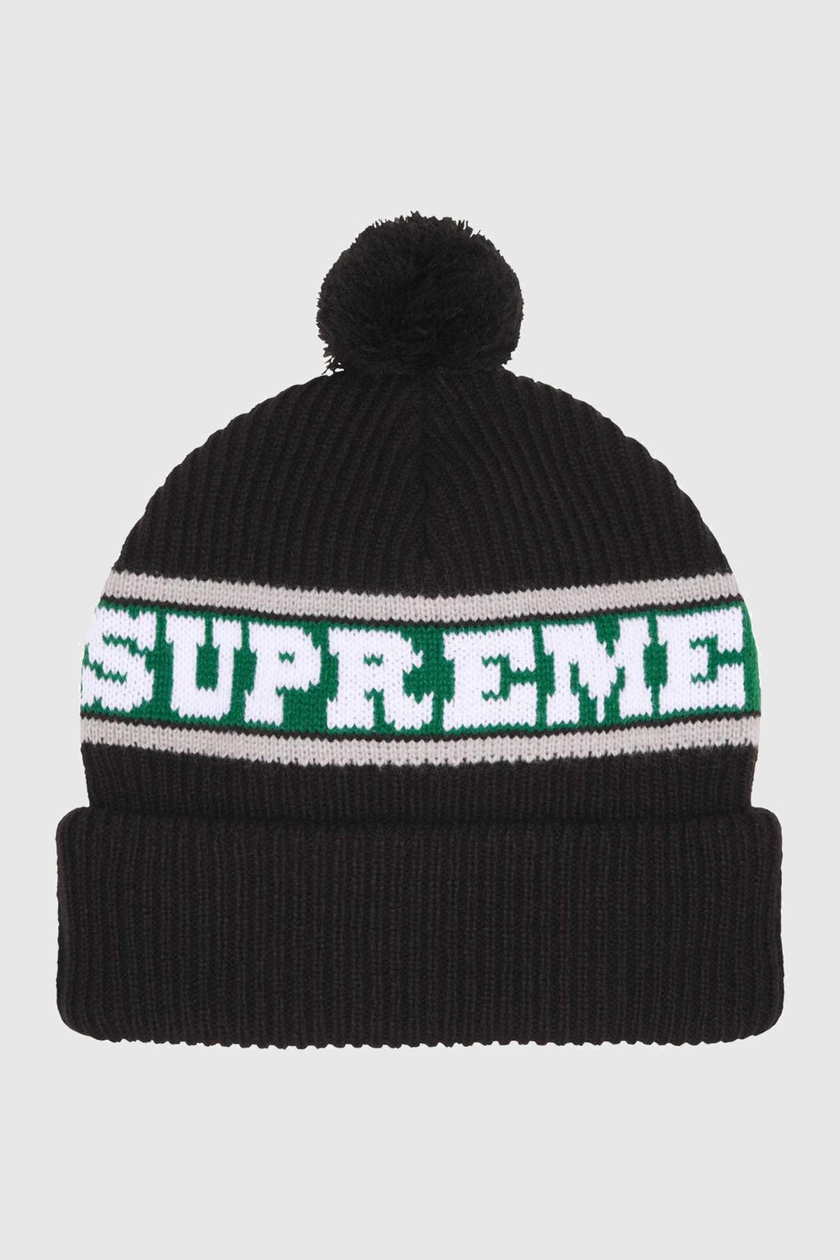 Supreme Big Strip Beanie Black