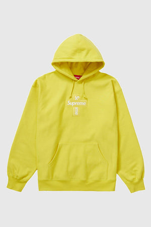 Supreme Cross Box Logo Hooded Sweatshirt Lemon
