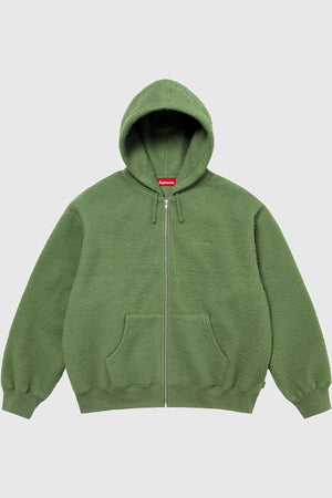 Supreme Pilled Zip-Up Hooded Sweatshirt Olive